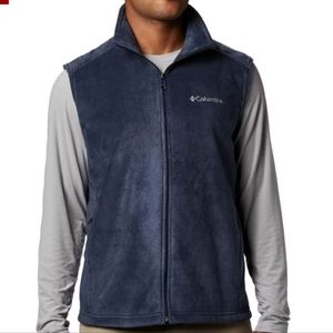Columbia Mens Fleece Vest Full Zip Navy Blue Size XL NWOT